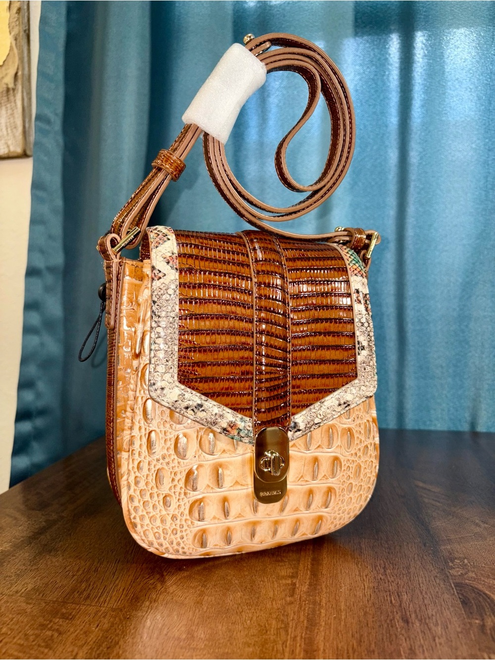 Brahmin EUC Everlee - Devonshire - Metallic - Back EYE - Like New - Tri Texture